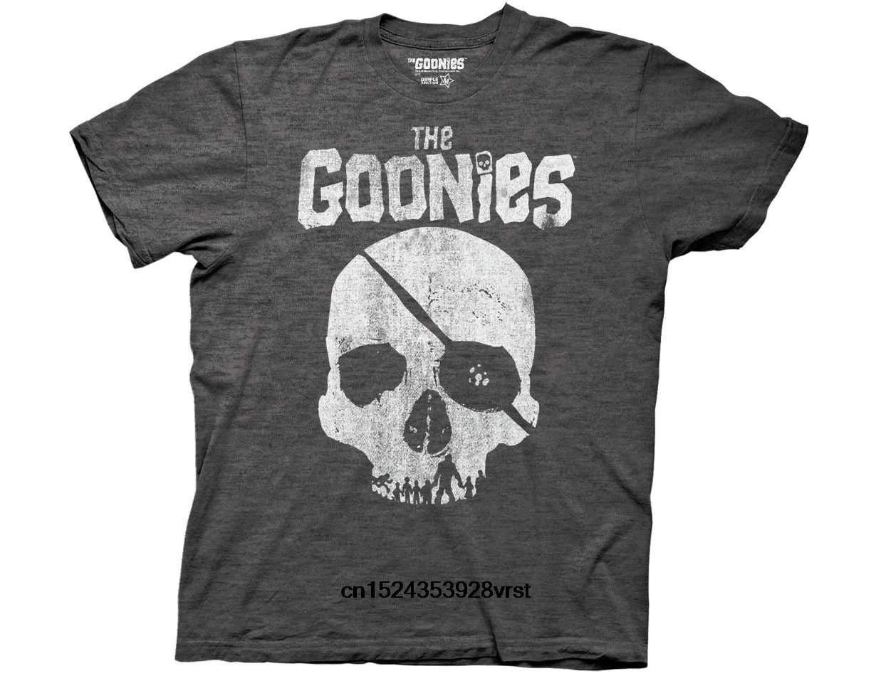 

Funny men t shirt novelty tshirt women Goonies Skull With Silhouette Teeth Adult T-shirt