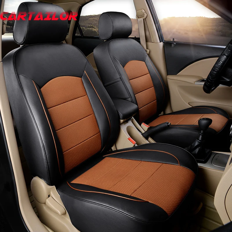 

CARTAILOR Cowhide Auto Seat Protector for Kia Niro Car Seat Covers Leather Seats Cover Set Interior Accessories for Cars Airbags