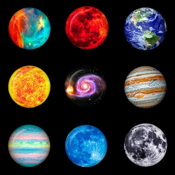 

Luminous Planet Moon Stars Glass Cabochon 25mm Handmade Nebula Pendant DIY Jewelry Accessories Supplies