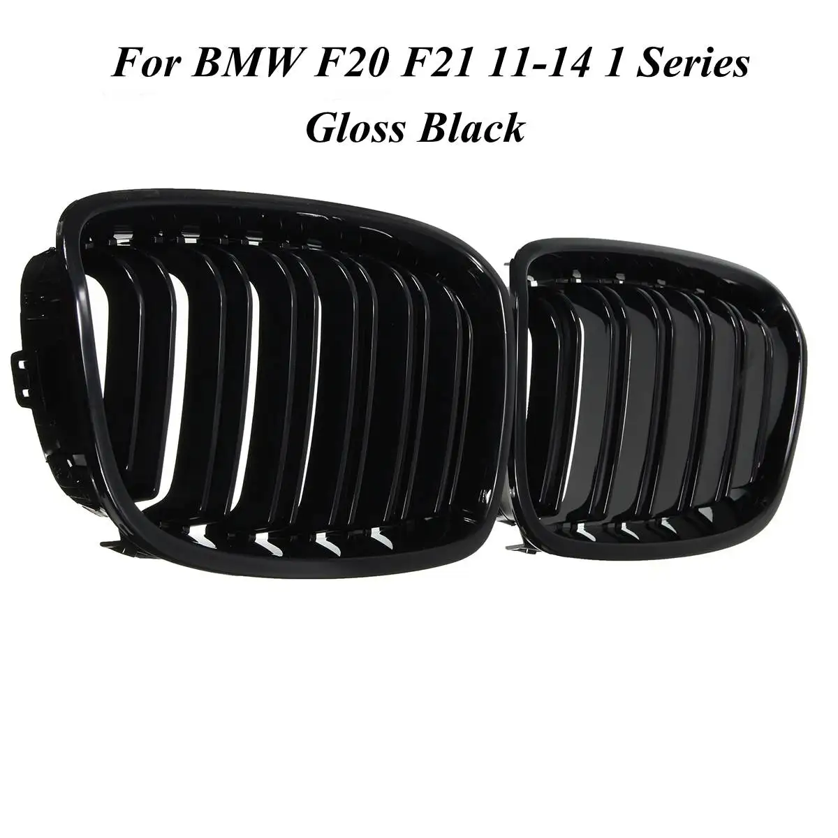 Для BMW F20 F21 2011 2013 1 серия, глянцевая матовая Черная Широкая Передняя решетка для почек, автостайлинг, гоночные решетки - Цвет: Gloss Black