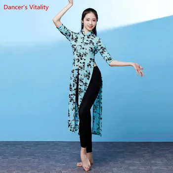 

Women Belly Dance National Classical Dance Practice Clothes Girls Elegant Body Rhyme Gown Cheongsam Performance Outfit Clothing