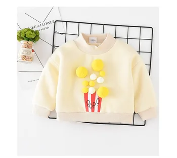 

2018 Autumn Winter Baby Blouse Boy Girl Plus Velvet Thick Sweater High Quality Cotton Clothing Set Child Clothing Free Shipping