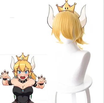

Bowsette Hair Wig Cosplay Wig Costume Mario Cosplay Hair Halloween Cosplay Prop Gift Collection Gift Drop Ship