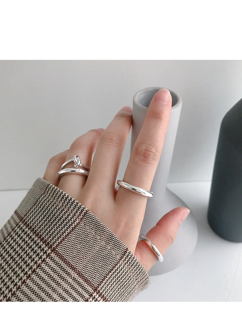 F.I.N.S минималистичные кольца из стерлингового серебра 990 пробы, классические обручальные кольца на палец для женщин, кольцо из чистого серебра, хорошее ювелирное изделие