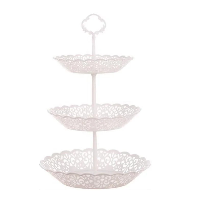  Cake Stands 3-layer Hollow Detachable Fruit Display Plate Dessert Snacks Storage Stand Tray Kitchen