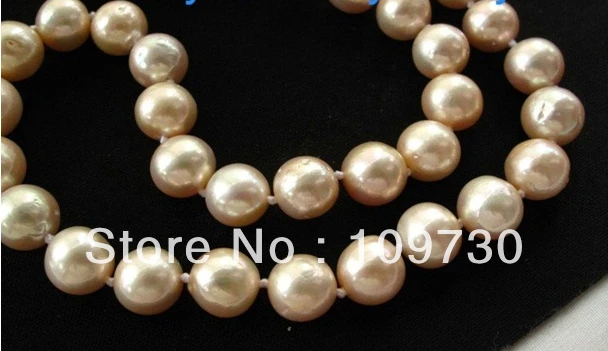 

Jewelry 002238 LUSTER 10-11mm Natural Pink Round Freshwater Pearl Necklace 18KGP