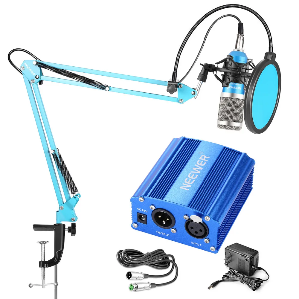 

Neewer NW-800 Pro Condenser Mic and 48V Phantom Power Supply Kit with NW-35 Boom Scissor Arm Stand, Shock Mount and Pop Filter