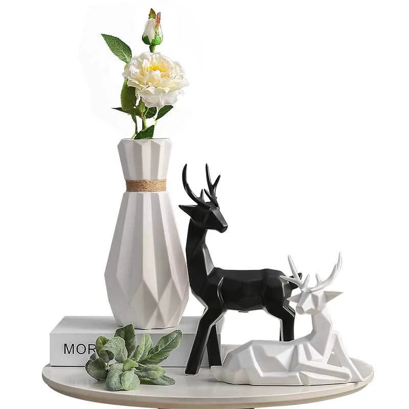 

Ins Nordic style ceramic deer figurine Cute home Decoration Crafts Girls' Birthday Gifts porcelain Desktop Ornaments