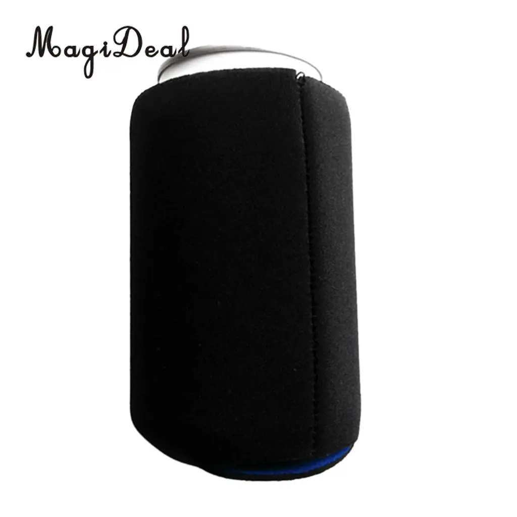 MagiDeal 5 Pieces Classic Neoprene Insulated Beer Can Cooler Soda Sleeve Covers Wraps Black