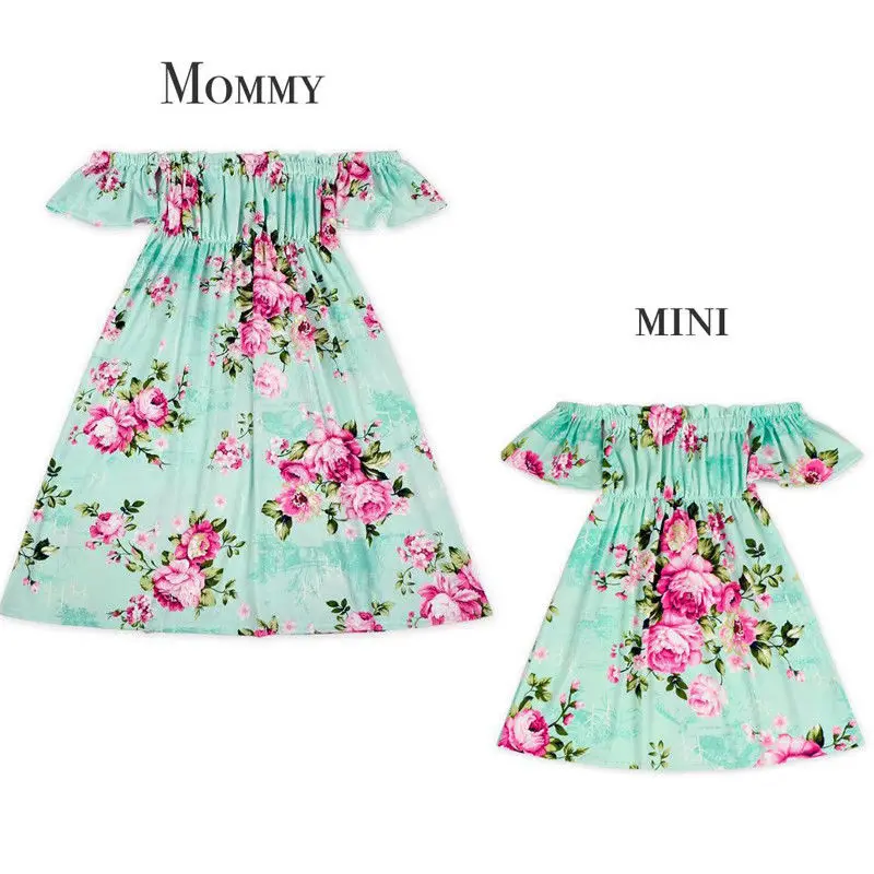 Платья для мамы и дочки; платье для официального пышного торжества с открытыми плечами; платье макси; одинаковые комплекты; элегантные платья принцессы