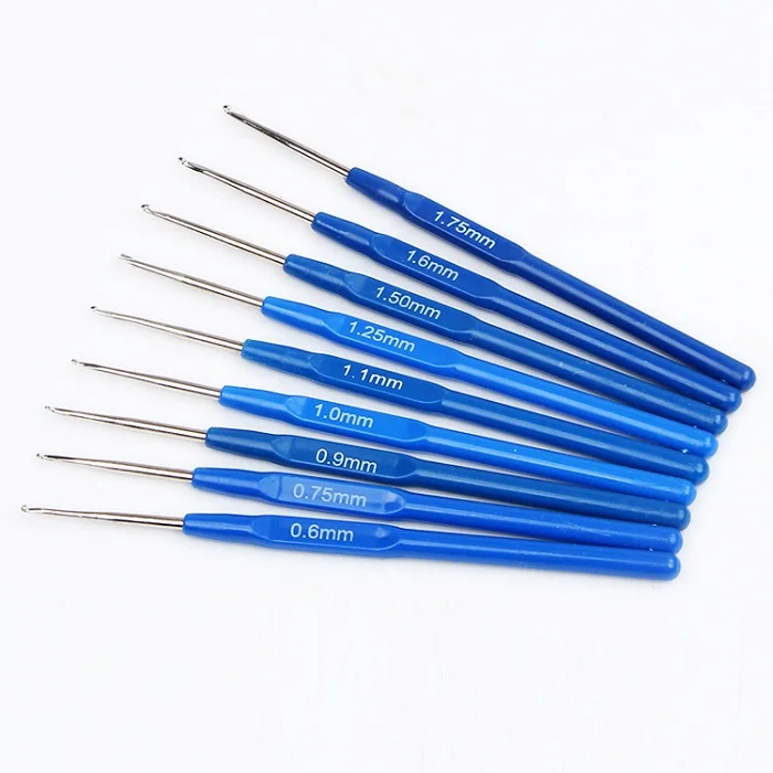 

Arts Crafts 0.6/0.75/0.9/1.0/1.1/125/1.5/1.6/1.75/2mm Small Crochet Hooks Stitches Knitting Needles Set Hand Weave Tool Sewing
