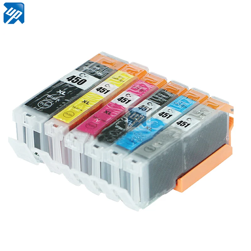 6 х Совместимость Картридж PGI 450 CLI 451 BK CMY GY для Canon PIXMA MG6340 MG7140 iP8740 MG7540 принтера