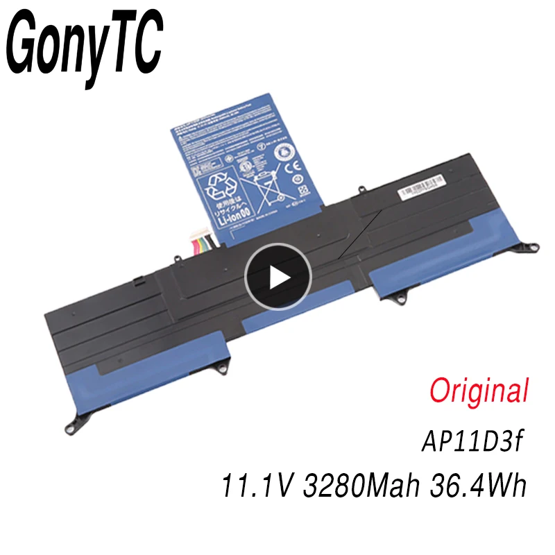 GONYTC оригинальный AP11D3F Батарея для Acer Aspire Nautilus S3 951 391 один MS2346 AP11D4F 3ICP5/65/88 3ICP5/67/90 3280