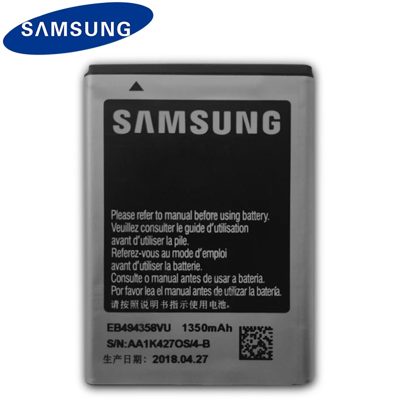 Samsung телефон Батарея EB494358VU для samsung Galaxy Ace S5830 S5660 S7250D S5670 i569 I579 GT-S6102 S6818 GT-S5839i 1350 мА-ч