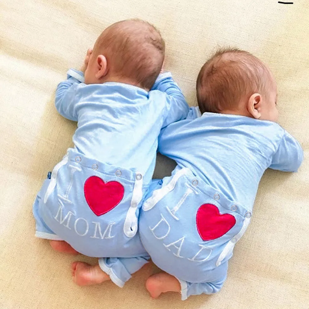 Toddler Newborn Baby Girls Boys Letter Print Romper Jumpsuit Outfits Clothes