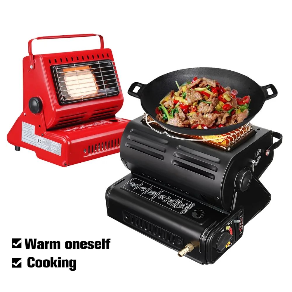 

New Outdoor Heater Cooker Gas Heater 1.3kw Travelling Camping Hiking Picnic Equipment Dual-purpose Use Outdoor Stove Heater Iron