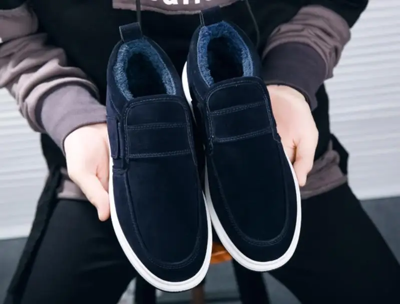 

New style winter joker boots with fleece to help warm cotton boots fashion popular men snow boots winter shoes men