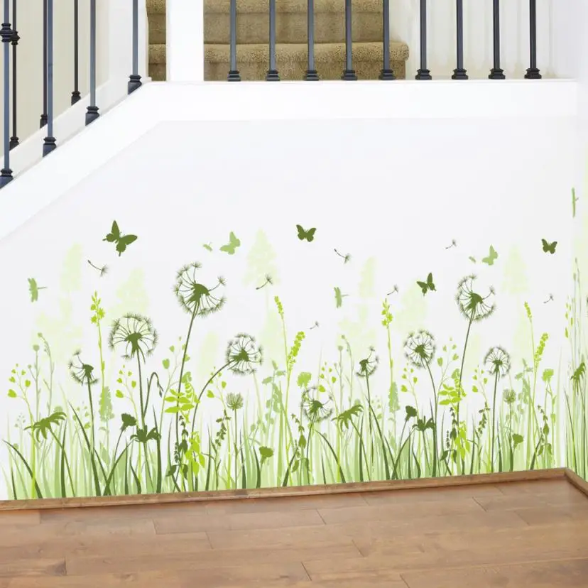 ملصقات الحائط ديكور غرفة نوم أطفال غرفة liviing المنزل 1 مجموعة كبيرة النباتات diy إزالة الهندباء جدار صائق جدارية الفن feb16