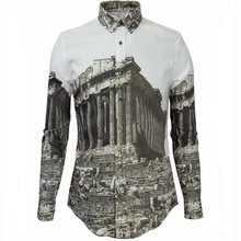 Новое поступление модные повседневное D Цифровой хлопок печати высокое качество сезон: весна-лето с длинным рукавом Размеры M, L, XL, XXL, XXXL