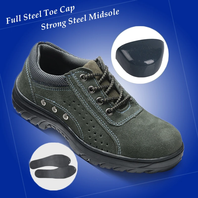 With Breathable Holes and Cool Steel Toe Cap Safety Shoe Genuine
