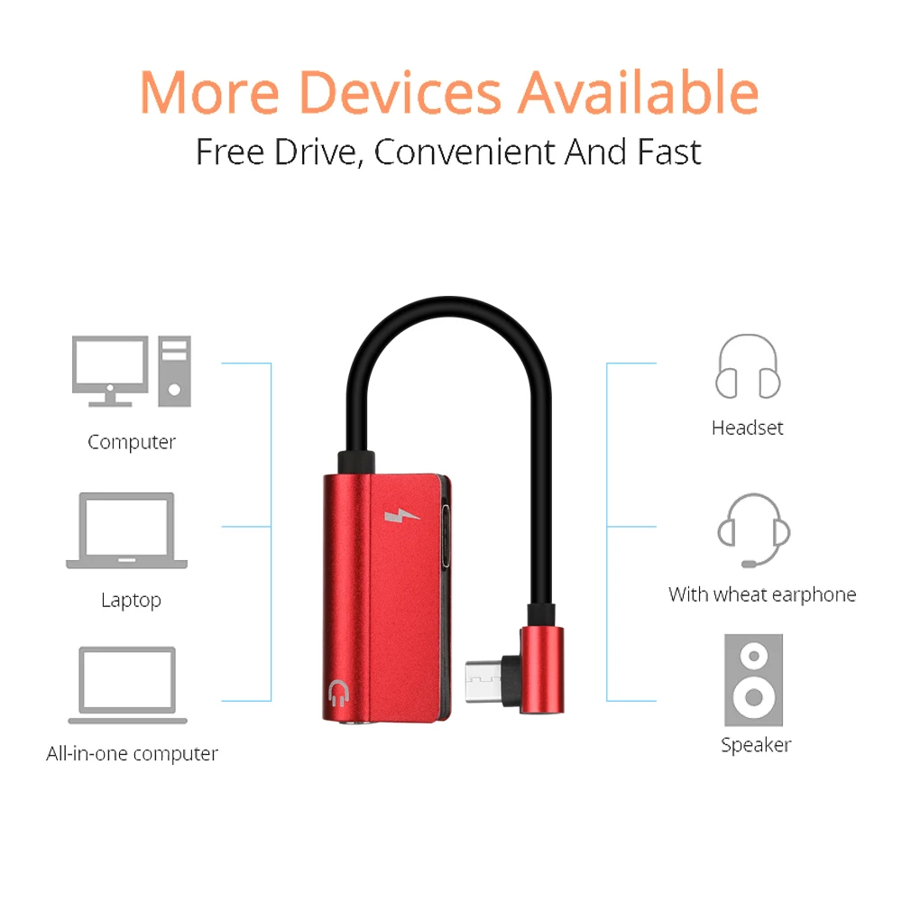 Новый Прямоугольный USB C аудио кабель зарядное устройство 2 в 1 Тип до 3 5 мм разъем