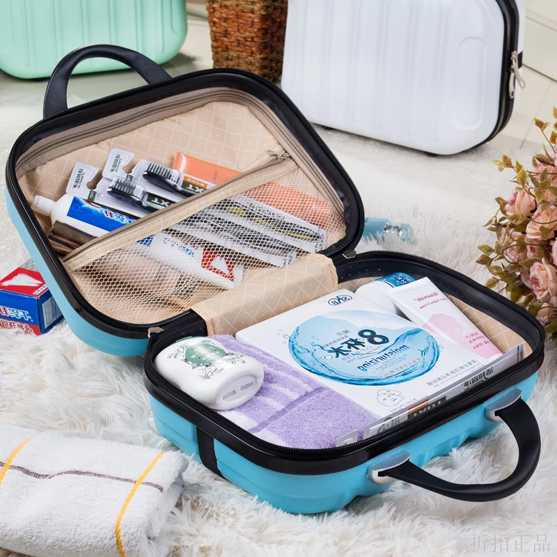

ABS handbag Cosmetic bag New sandwich Zipper bag Mini box Package love A small suitcase The luggage shipping free