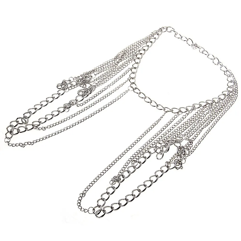 Женский сплав цепочка на тело и плечи Жгут ожерелье серебро Мода