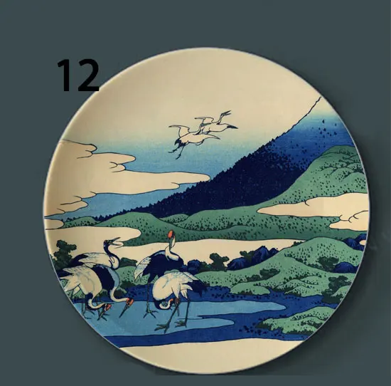 Tomitake Thirty Six King декоративная тарелка подвесная тарелка Hokusai Японский керамический диск плавающий мир живопись украшение на стену - Цвет: 12