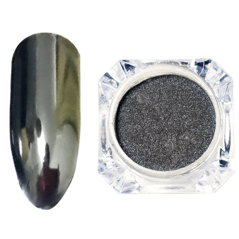 

1 Bottle Black Mirror Effect Nail Glitter Powder Dust Chrome Pigment Shiny Manicure Nail Art Decoration Flakes