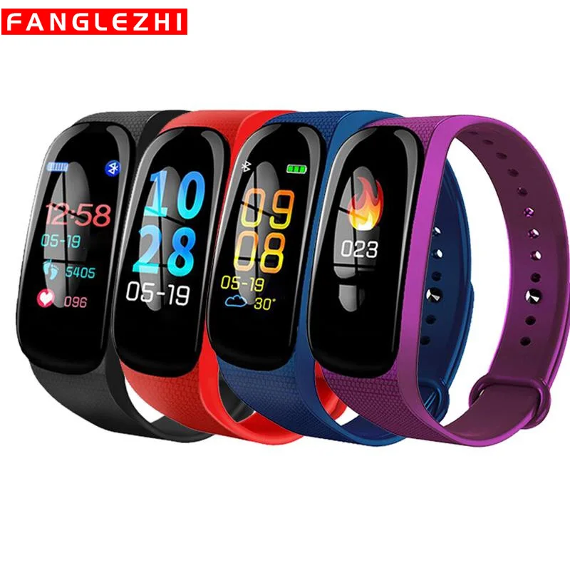

New Color Screen M5 Smart Bracelet Heart Rate Blood Pressure Monitoring Step Counter Waterproof Bluetooth Fitness Bracelet