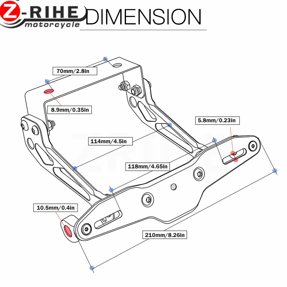 ... 1pcs fender eliminator motorcycle license plate bracket universal Honda Motorcycle Wiring Diagrams Wiring Diagram For Honda