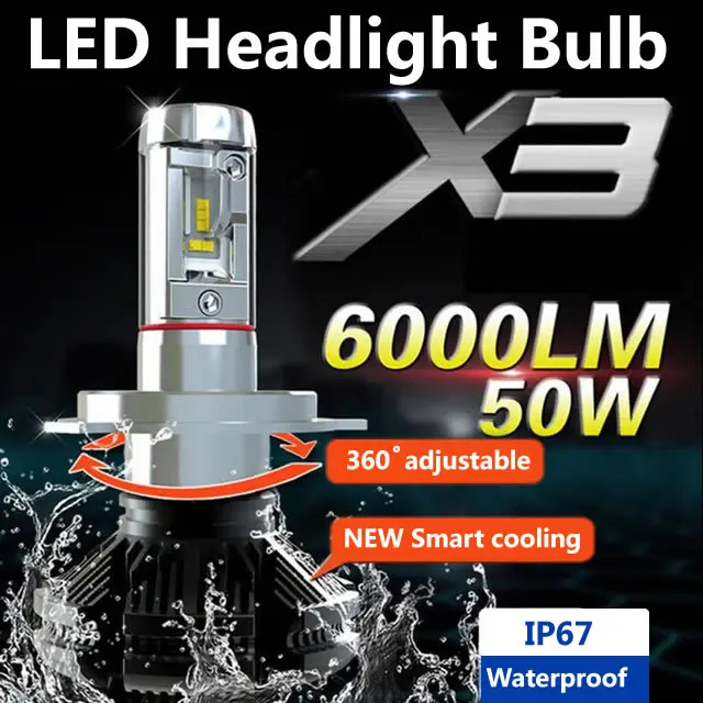 

XUEPAO NEW X3 Car Headlight Auto Headlamp Light car LED Bulb H7 H4 LED H8 H11 HB3 9005 HB4 9006 H1 H3 9012 H13 9004