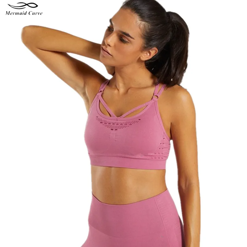 

Mermaid Curve Spors Bras Energy Seamless Gym Fitness Bra High elasticity Adjustable shoulder strap Yoga Bra Exercise Top Running