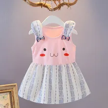 Платье для маленьких девочек; платья для новорожденных в полоску; Одежда для маленьких девочек; платье принцессы с рисунком; одежда для детей