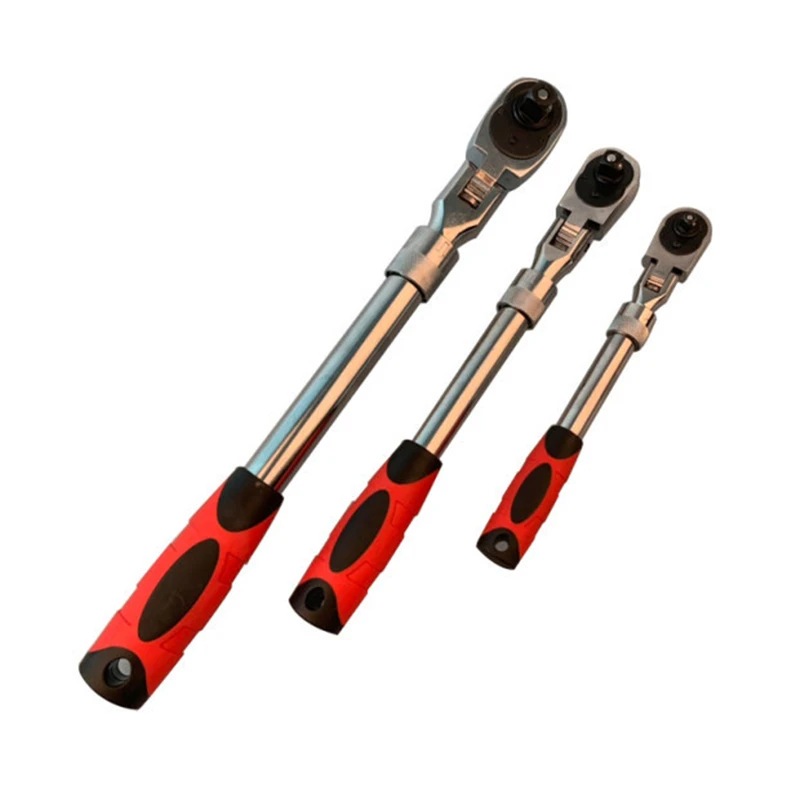 

72 Teeth Torque Ratchet Wrench 1/2" 3/8" 1/4" Allen Key Length Telescopic Socket Wrench For Auto Car Repair Tool
