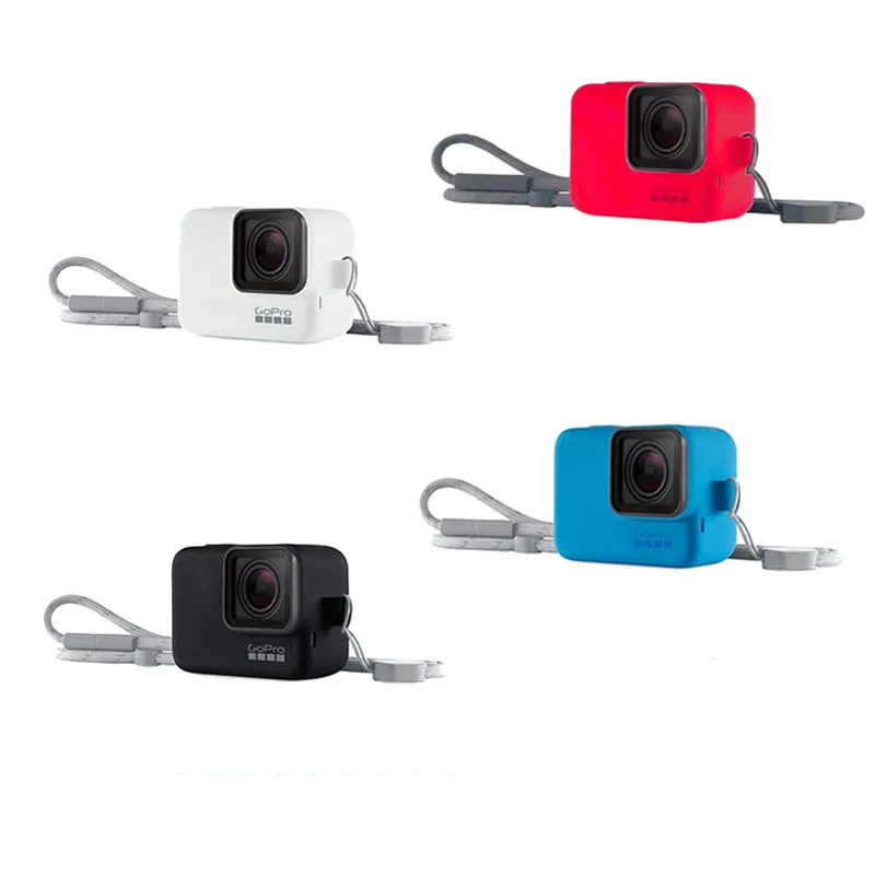 

Original Silicone Protection Cover For Gopro Hero 7/6/5 Black Camera FPV Cam Safe Sleeve Case+Lanyard Strap Hanging Rope