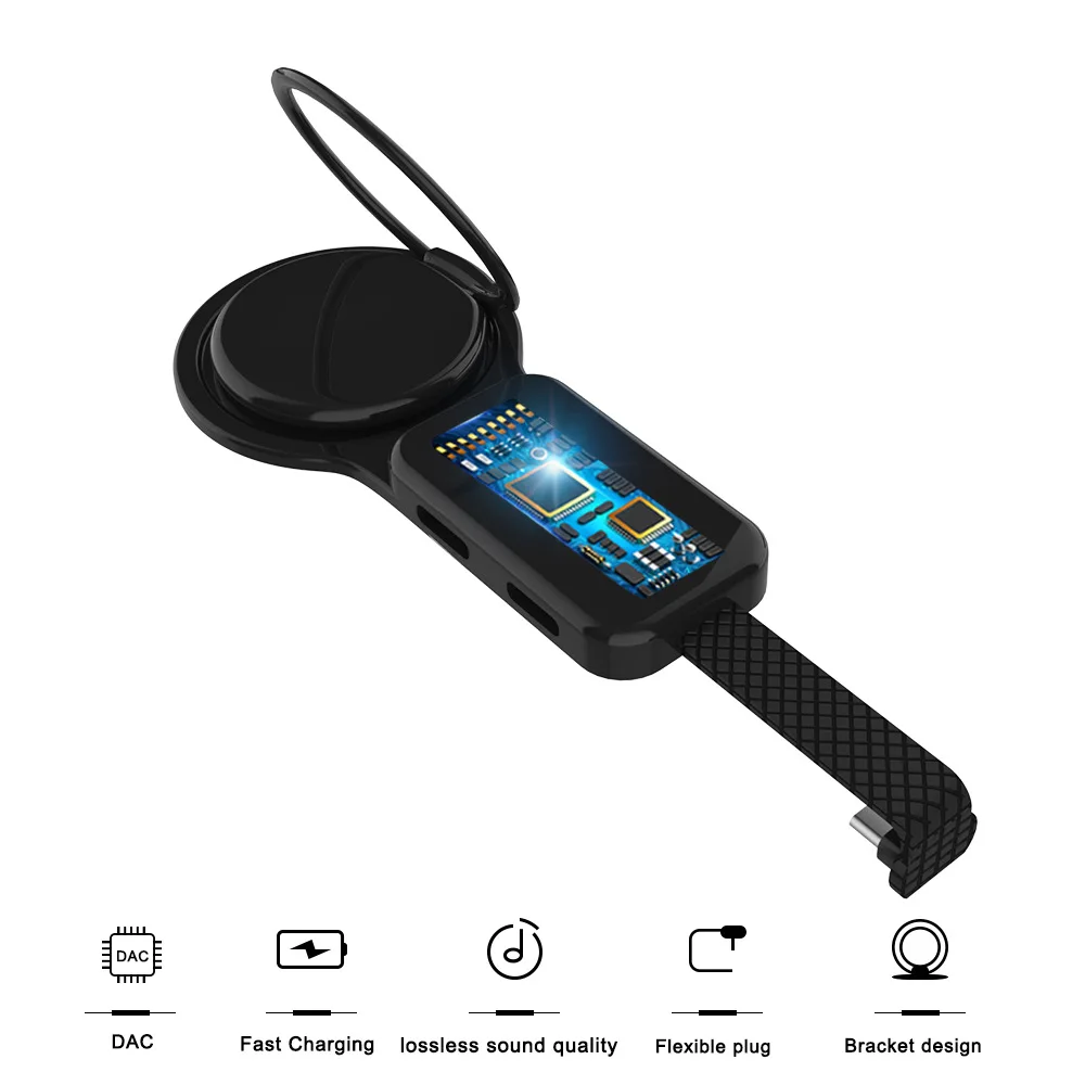 

USB C type c to 3.5 Jack adapter Digital Audio Ring Buckle Bracket Multifunction Converter Type C 3.5mm AUX for Huawei samsung