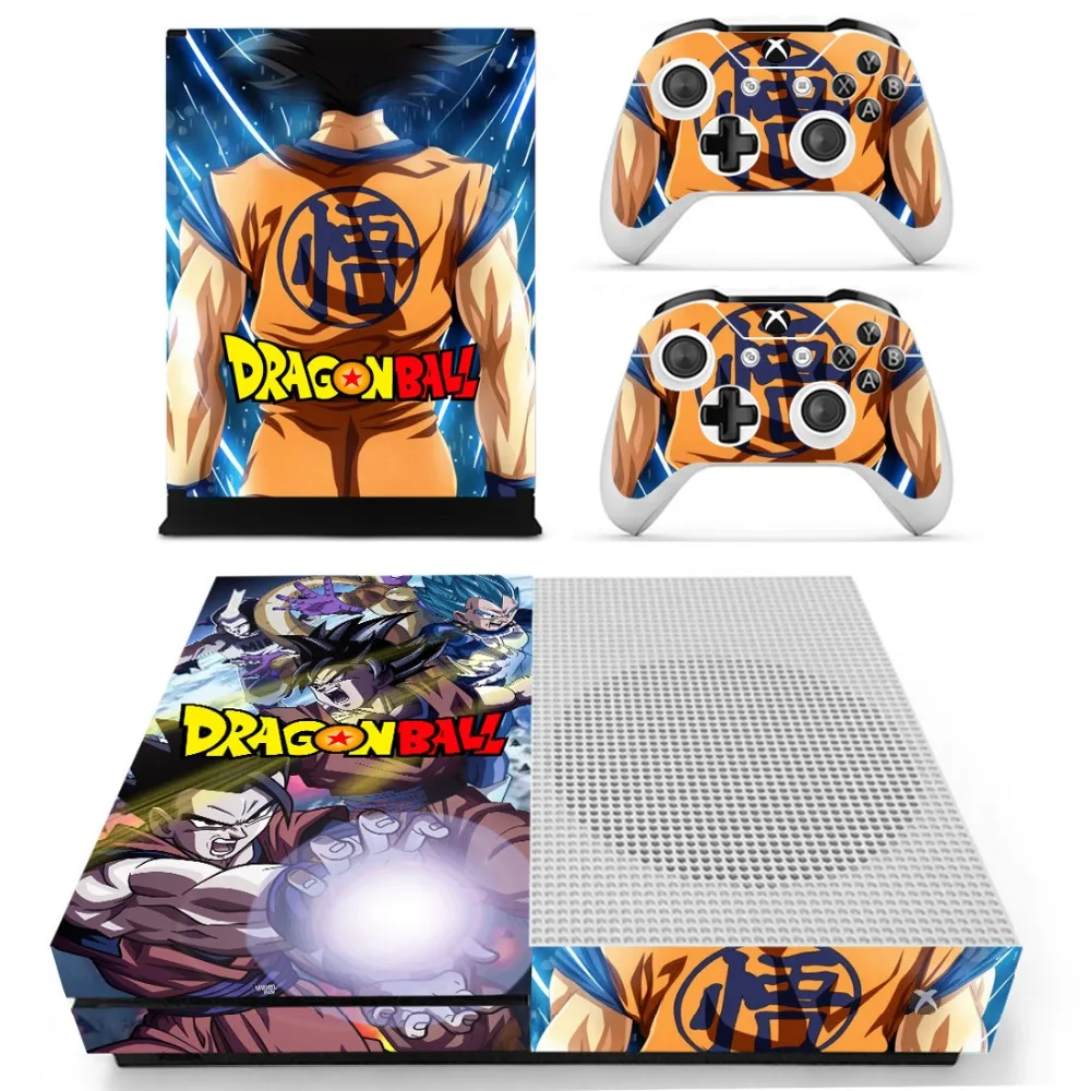 Dragon Ball Z Супер Гоку кожи стикеры Наклейка для Microsoft Xbox One S консоли и 2 Пульты ДУ для игровых приставок Xbox One тонкий