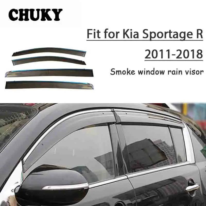Chuky 4 шт. ABS стайлинга автомобилей окно, маркизы приюты дождь щит для Kia Sportage R 2011 2012-2017 2018 авто аксессуары