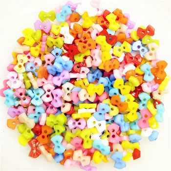 

100pcs Mixed 6x10mm Mini Tiny Plastic Bows Buttons Sewing Doll Clothes Embellishments Scrapbook Cardmaking