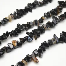 Натуральный черный агат камень кусочки, свободные бусы DIY материал для изготовления украшений