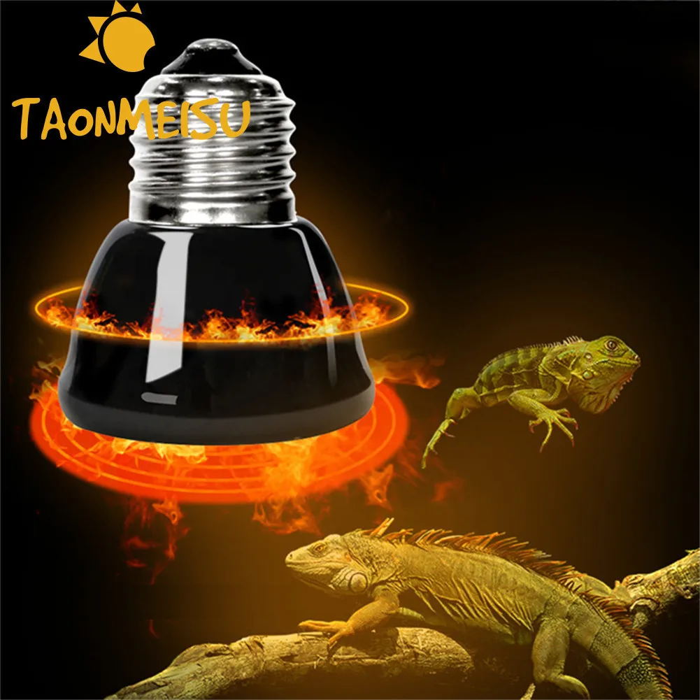

110V Pet Heating lamp Black Infrared Ceramic Emitter Heat Light Bulb Pet Brooder Chickens Reptile warm Lamp 25W 50W 75W 100W