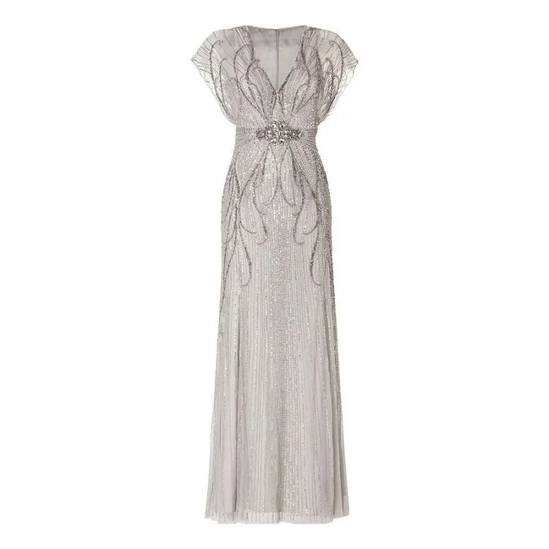Glamorous robes Great Gatsby Robe formelle longue Robe De soirée Femme Abendkleider 2015 dames perles cristal