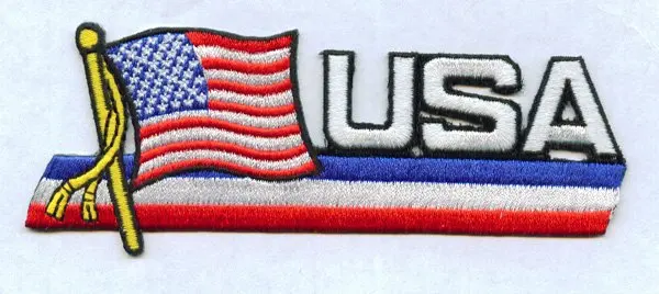 США флаг вышивка нашивка сделаны саржа " Тепло вырезаный границы и утюгом на подложке Добро пожаловать на заказ MOQ50pcs