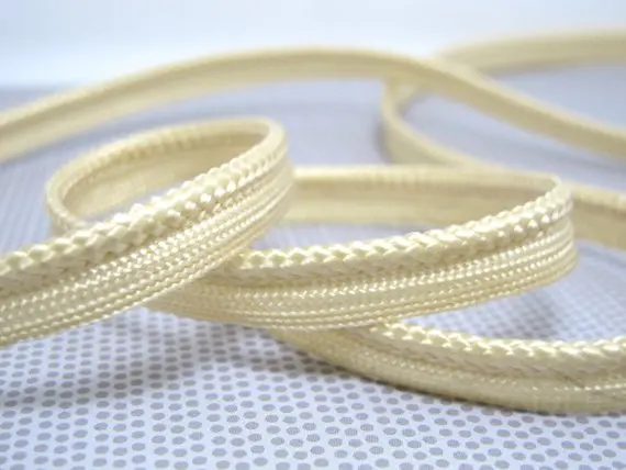 

5 Yards 1/2 Inch Cream Ivory Twisted Braided Piping Lip Cord Trim|Pillow Cushion Trim|Upholstery Edging Trim Sewing Supplies