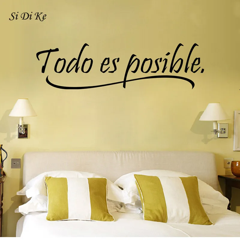 

Si Di Ke Everything Is Possible Spanish Motivational Quote Removable Vinyl Wall Art Sticker Home Office Wall Decoration