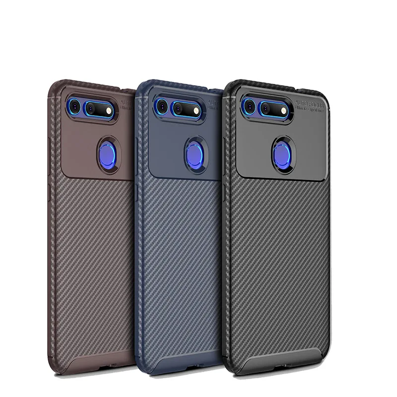 

1Pcs Luxury Mobile Phone Cases for Huawei Honor V20 Silicone Drop Protection Gel carbon fiber Soft Shell