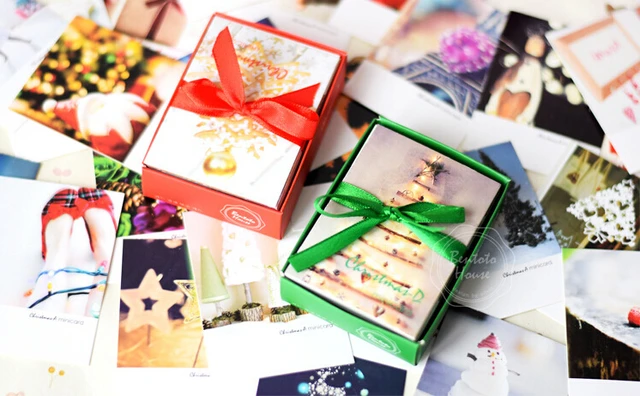 1 set diy creative kawaii christmas motif various patterns lomo card kawaii christmas cards