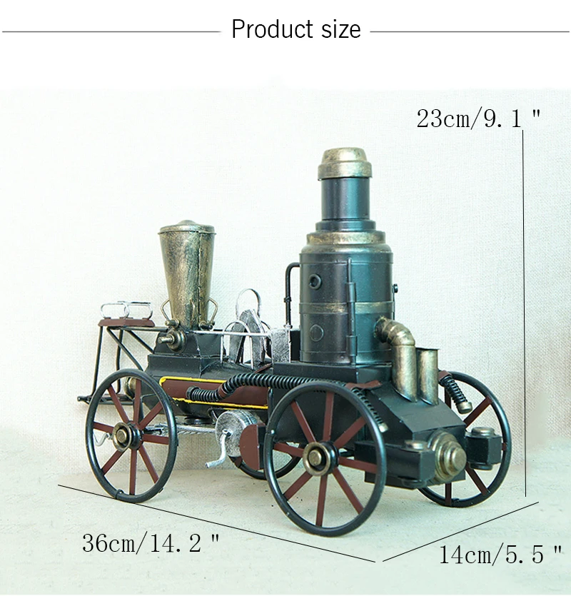 Винтажные железные паровозики, настольные украшения, металлические изделия, антикварная модель локомотива, украшение для дома, сувенир, подарки на день рождения