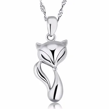 

Lastest Style Woman Fashion Fox Pendant Necklace 925 Serling Silver Lovely Design Girls Best Gifts For Valentines Day